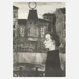 Arno Mohr, Helene Weigel vor dem Berliner Ensemble, Kreide