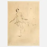 Ernst Oppler, Die Tänzerin Gertrud Falke, Kaltnadelradierung
