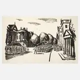 Arno Mohr, "Wachaufzug Unter den Linden", 1975, Tuschelithographie