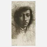 Michael Triegel, "Zu William Shakespeare I", Radierung und Mezzotinto mit schönem samtigen Plattenton