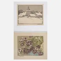 Heine Rath & Stefan Filipkiewicz, Zwei Farbholzschnitte, Farbholzschnitte auf Japanpapier