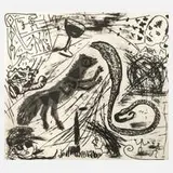 A. R. Penck, aus "Was einem Emigranten...", Radierung auf Arches-Bütten mit dezentem Plattenton