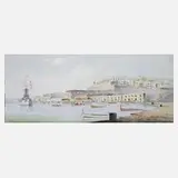 Gaetano Esposito, Ansicht von Malta, Mischtechnik