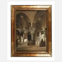Adolf Seel, Mönche in der Grabeskirche Jerusalem, 1882, Mischtechnik