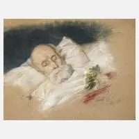 Camilla Zach, Am Totenbett, 1895, Zeichnung
