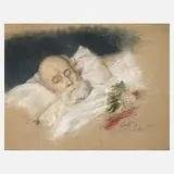 Camilla Zach, Am Totenbett, 1895, Zeichnung