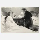 Walther Caspari, Die Rechnung, Tuschefeder und etwas Deckweiß auf Karton