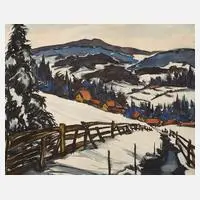 Klotz, Winter im Gebirge, Aquarell auf leichtem Karton