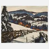 Klotz, Winter im Gebirge, Aquarell auf leichtem Karton