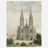 Erwin Pendl, Die Votivkirche in Wien, Aquarell