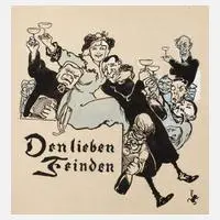 Arpad Schmidhammer, "Den lieben Feinden", Tusche