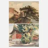 V. Bryantztoff, Paar Ansichten aus Peking, Aquarelle