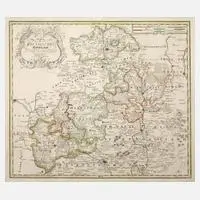 Homanns Erben, Karte Reussische Reichslande, Kupferstich auf Bütten