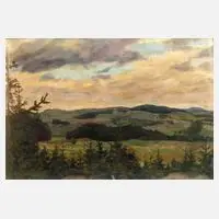 Albin Enders, Frühherbst im Vogtland, 1924, Öl auf Pappe