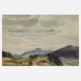 Georg Hermann Gelbke, Die sächsische Schweiz, Aquarell auf Fabriano-Bütten