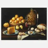 Manfred Leibl, Tafelstillleben, 1987, Öl auf Malplatte
