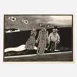 Wolfgang Mattheuer, "Fastnacht", Holzschnitt auf Papier