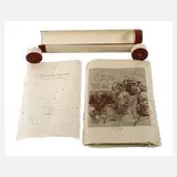 Frank Ruddigkeit, "Groteske Szenen", Siebdrucke auf grobem Japanpapier nach Skizzenbuchzeichnungen des Künstlers aus verschiedenen Jahrzehnten sowie Titelblatt bezeichnet "A