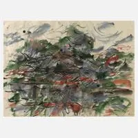 Gerda Lepke, "Elblandschaft Dresden", 1992, Mischtechnik