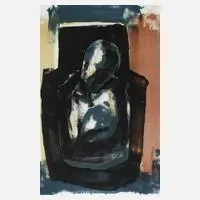 Steffen Volmer, "Umarmung", 1955, Farblithographie auf Bütten