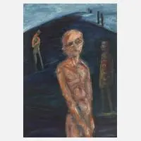 Jürgen Adler, »Ufer II«, 1984, Öl auf Hartfaserplatte