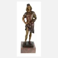 Léon Morice, Der Kartograph, Bronze in Kaltbemalung staffiert