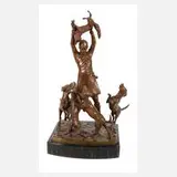 Carl Kauba, Fuchsjagd mit Hunden, Bronze