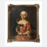 J. C. Reis, Herrschaftliches Damenportrait, 1749, Öl auf Leinwand