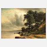 Margarethe von Baczko, Pommersche Küstenimpression, Öl auf Leinwand