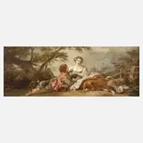 Alois Habermacher, Pastorale nach François Boucher, Öl auf Leinwand