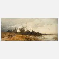 Karl Heffner, Herbstliche Seelandschaft, Öl auf Leinwand