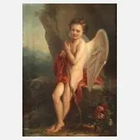 Jules Lunteschütz, Amor mit seinem Bogen, Öl auf Leinwand