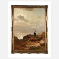 Max Schmidt, "Mädchen am Meer", Öl auf Leinwand