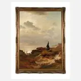 Max Schmidt, "Mädchen am Meer", Öl auf Leinwand