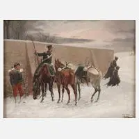Christian Sell, Szene aus dem Deutsch-Französischen Krieg, Öl auf Leinwand