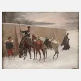 Christian Sell, Szene aus dem Deutsch-Französischen Krieg, Öl auf Leinwand