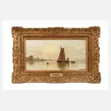 E. Wippel, Abend am Meer, Öl auf Leinwand