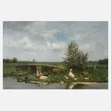 Constant Artz, Enten am Weiher, Öl auf Leinwand