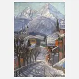 Anton Greiner, Winter in Berchtesgaden, 1937, Öl auf Leinwand
