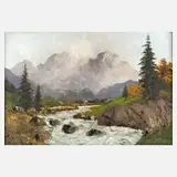 Jakob Hecker, Berglandschaft, Öl auf Leinwand