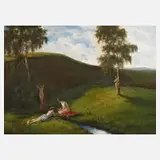 Jakob Jung, Arkadische Landschaft, 1905, Öl auf Leinwand