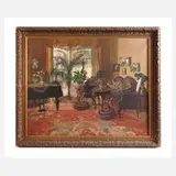 Hans Massmann, Herrschaftliches Stubeninterieur, Öl auf Leinwand