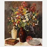 Karl Victor Mayr, Sommerblumen, Öl auf Hartfaserplatte