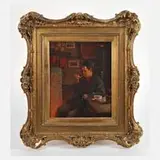 "Feierabend" by Alois Heinrich Priechenfried, Öl auf Leinwand, sold Nov 2025