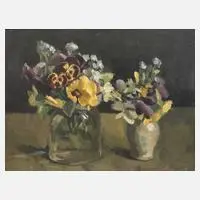Carl Schmitz-Pleis, Stiefmütterchen, Öl auf Pappe