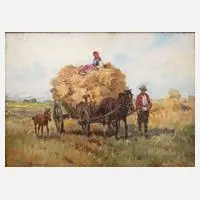 Auf dem Heimweg by Adam Setkowicz, Öl auf Pappe, sold Nov 2025