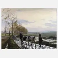 Christiane Vleugels, Heimkehr im Regen, Öl auf Platte