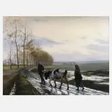 Christiane Vleugels, Heimkehr im Regen, Öl auf Platte