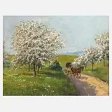 Ernst Zimmer, Postkutsche auf der Landstraße, 1913, Öl auf Karton