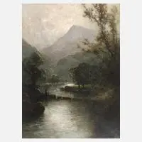 Alfred de Breanski Junior, "A Welsh Valley", Öl auf Leinwand und Keilrahmen